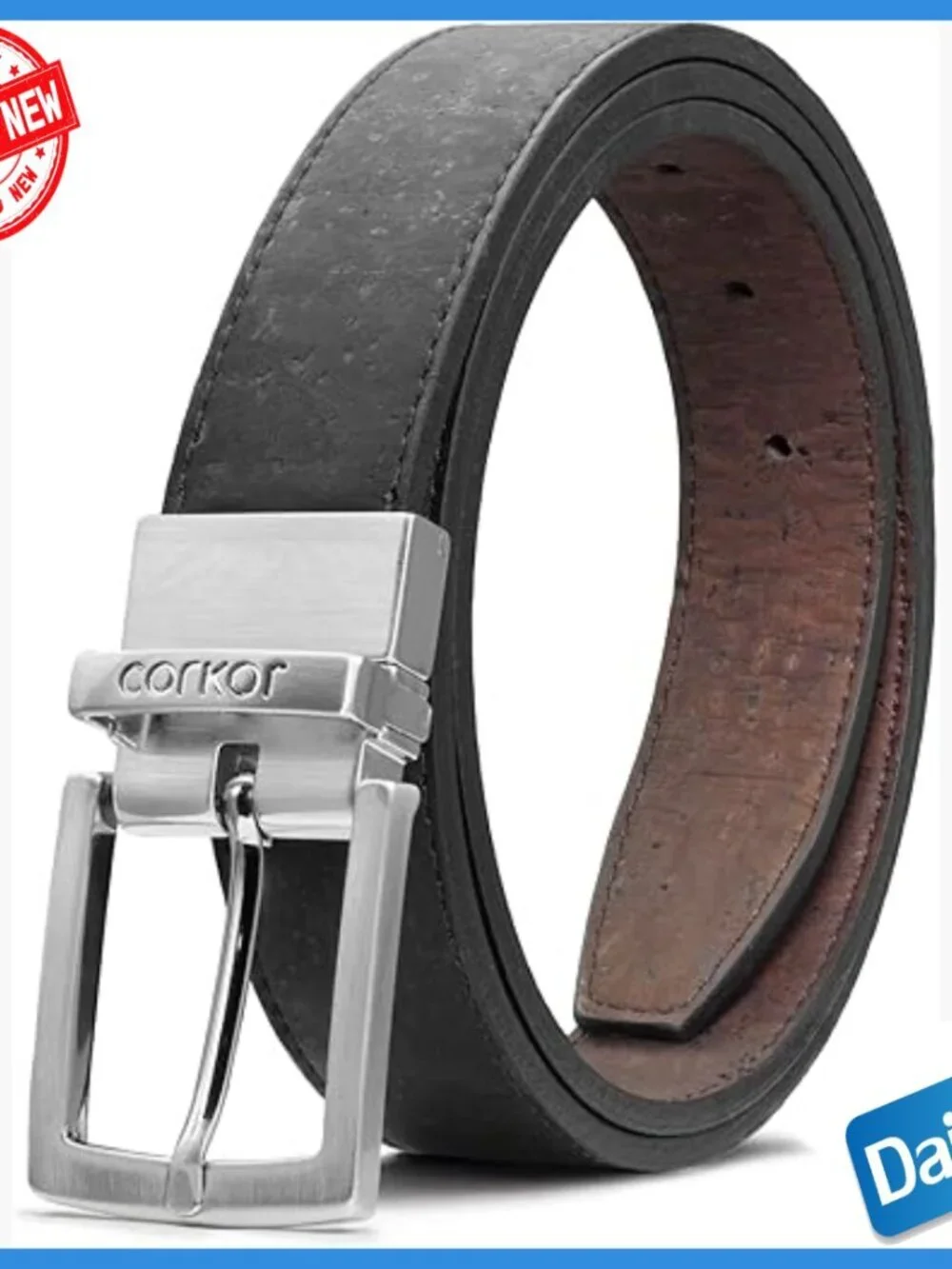 Reversible Vegan Leather Dress Belt 30mm Wide Adjustable Eco-Friendly